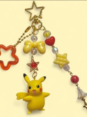 Pokemon Keychain Charm Cute Handmade Kawaii Beaded Bag Charm Gift Pikachu